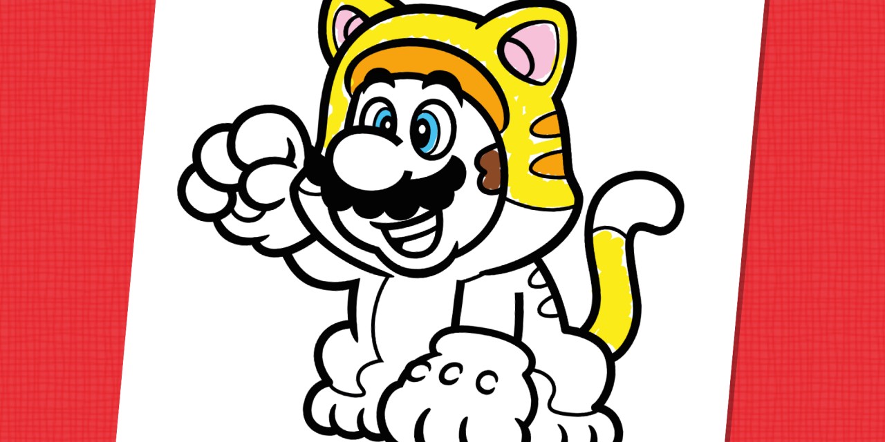 Colour In Cat Mario | Nintendo Kids Club