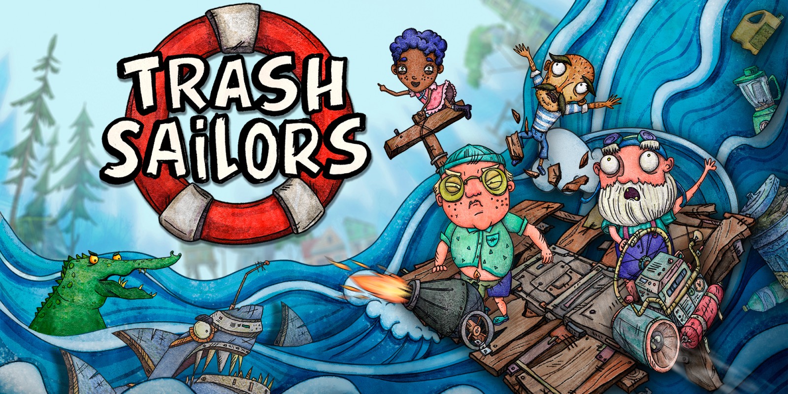 trash sailors switch nintendo games sailing drawn hand simulator software coming