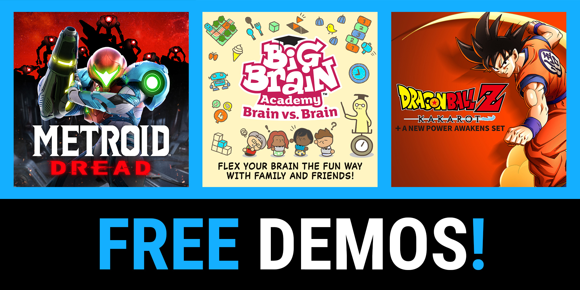 Try Metroid Dread, Big Brain Academy: Brain vs. Brain, and more games for free on Nintendo Switch!