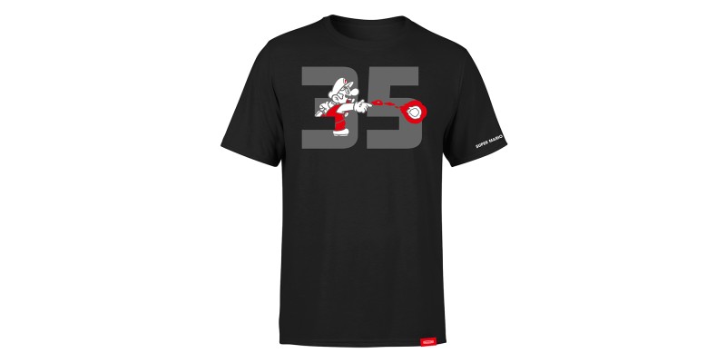 T-shirt Vuur-Mario - Zwart (volwassenen)